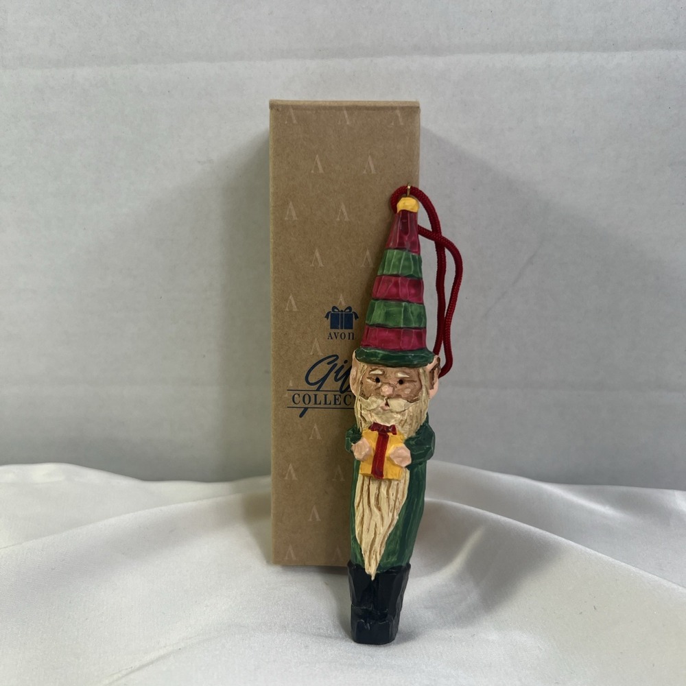 Vintage Avon Christmas‎ Craft Ornament Elf With Original Box Nostalgia Granny